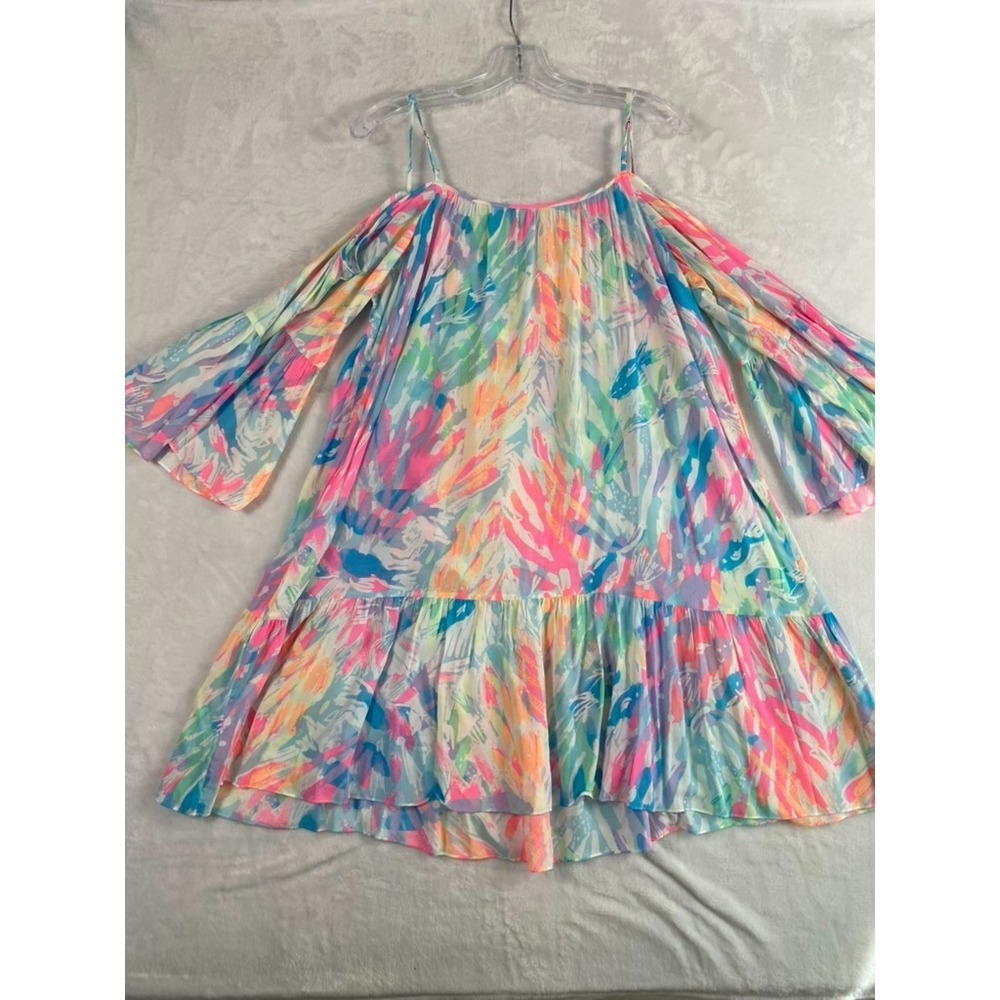 Lily Pulitzer Alanna Dress Sz M Sparkling Sands Print Coastal Resort Beach - Picture 10 of 12